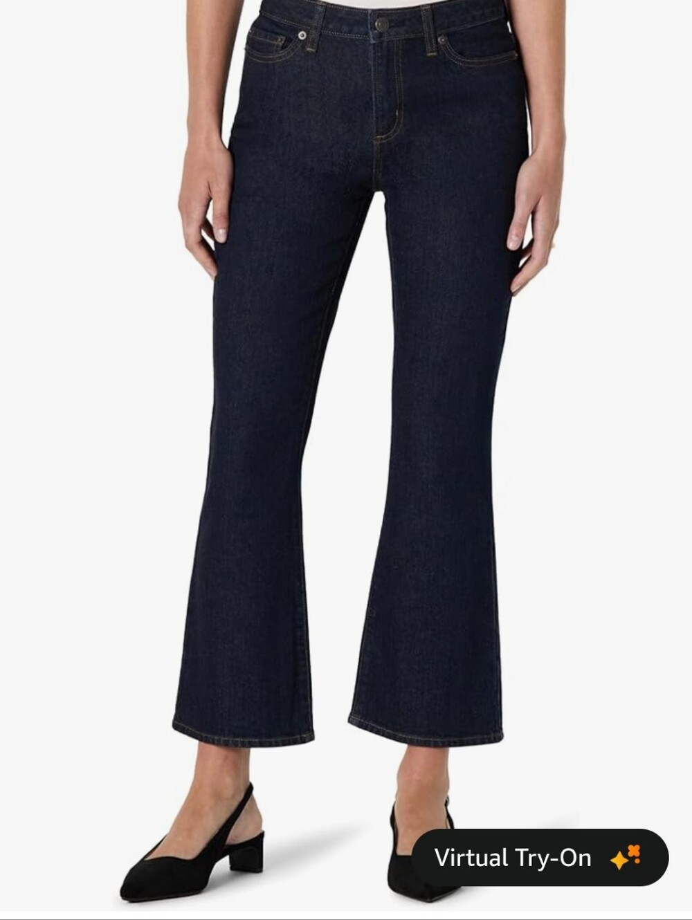 Amazon Essentials Women's Medium Stretch Mid-Rise Kick Crop Jean Size 14